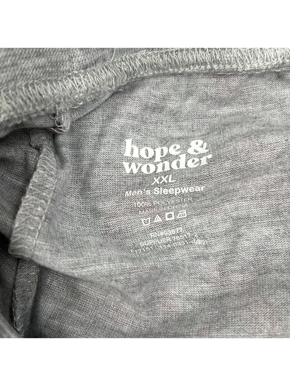 Mens Valentine Pajamas. Gray With XO Hearts . Brand Hope Wonder. Size 2X. NWT - Picture 6 of 9